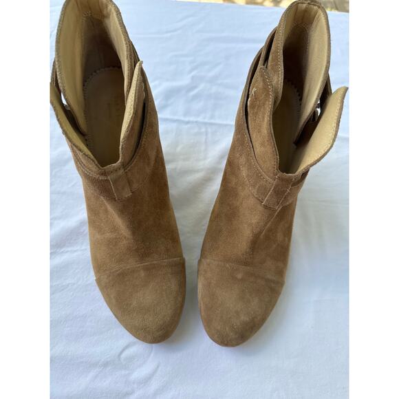 Rag & Bone New York Suede Women’s Camel Booties Size 39 1/2 Tan Beige Boots - Picture 2 of 16